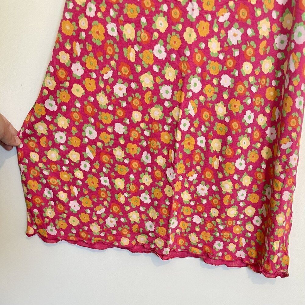 NWT BP by Nordstrom Pink Sally Retro Floral Mini Dress - Size: XL - Picture 4 of 9
